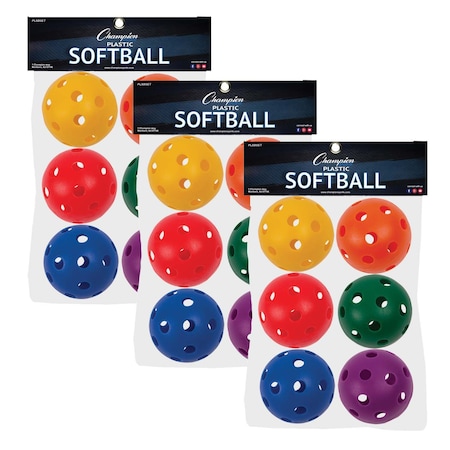 Champion Sports Plastic Softballs, PK18 PLSBSET